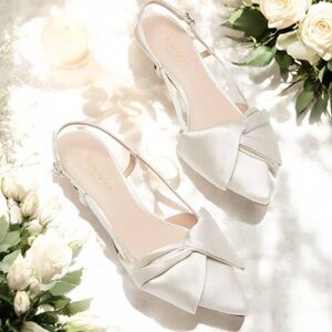 Kate Spade White Bow Heels
